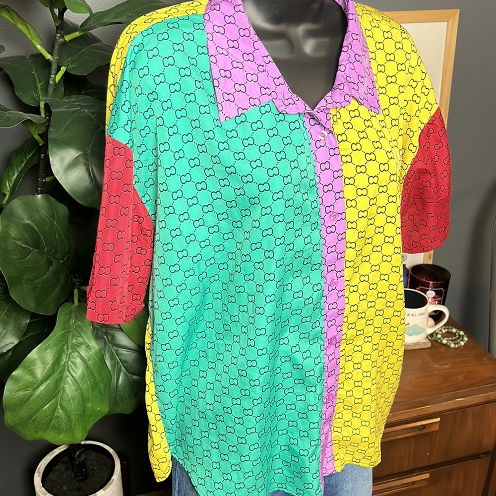 Spoonjeans Button Down Color Block top - Picture 3 of 6